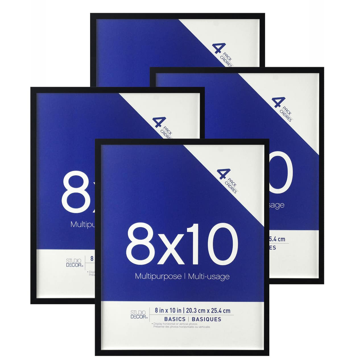 4 Pack Basics 8" x 10" Black Multipurpose Wall Frames by Studio Décor®